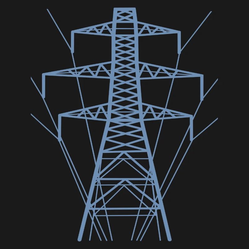 Weiße Strommast-Silhouette