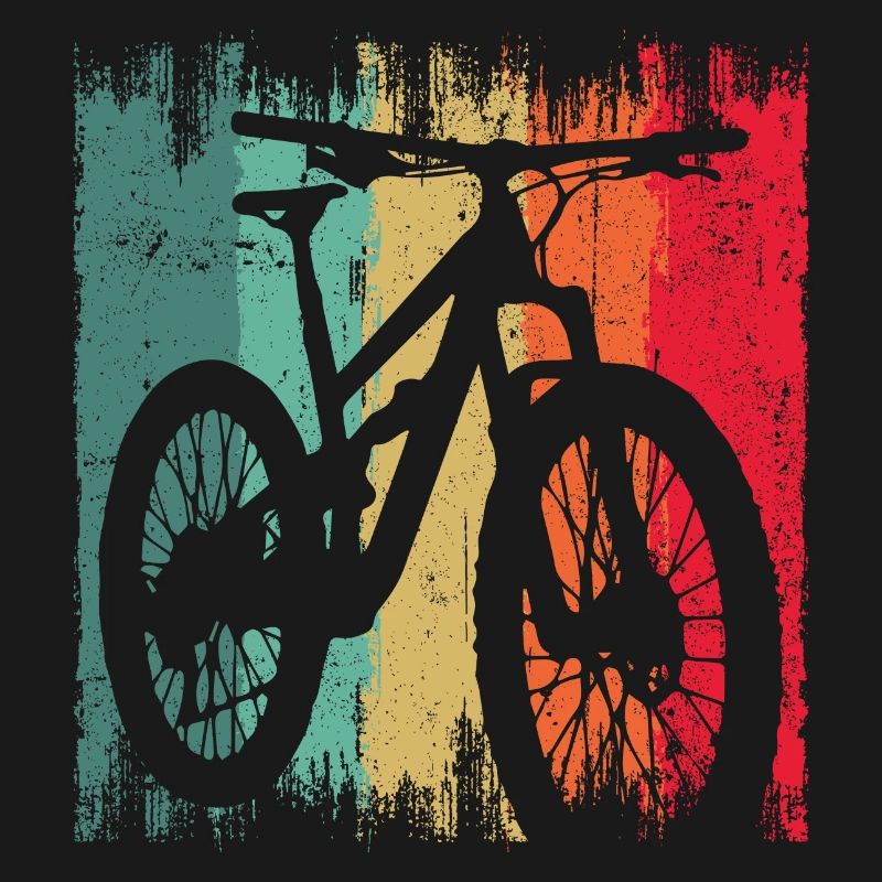 Rainbow Grunge Bicycle Silhouette