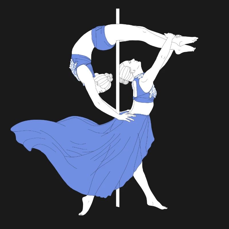 Pole Dance Blue Impression