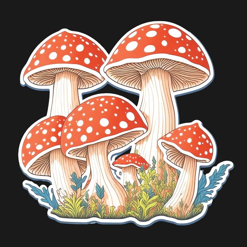 Tabourets crapauds, champignons