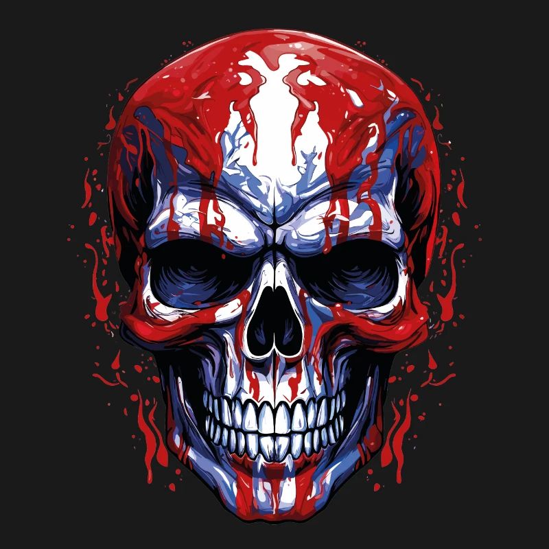 Flags Skull Graphic