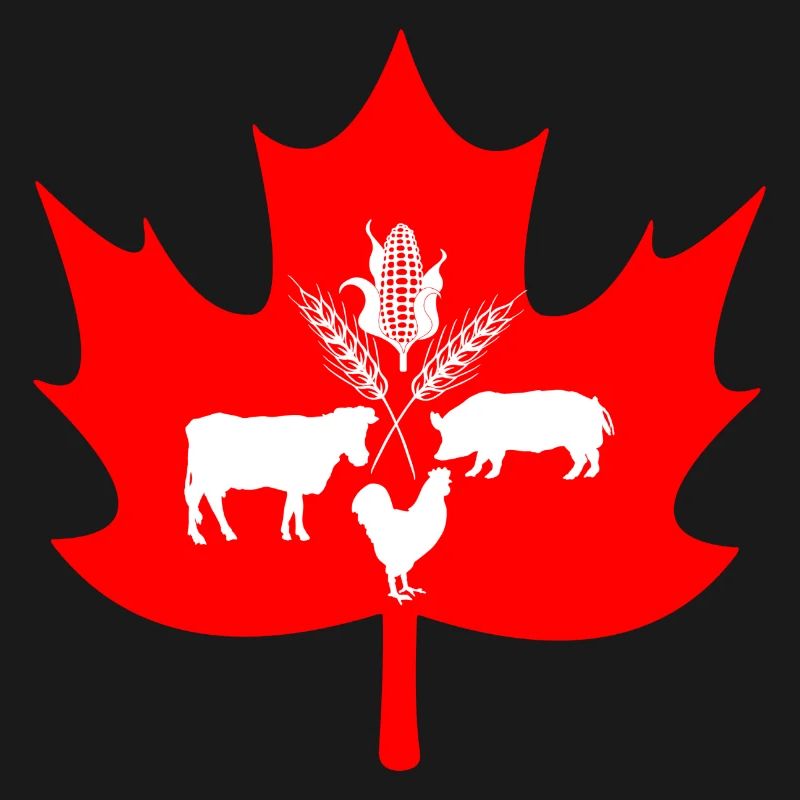 Canada maple leaf farm animals logo