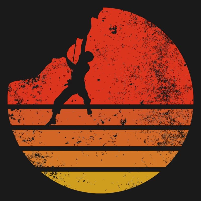 Wanderer bei Retro Sunset