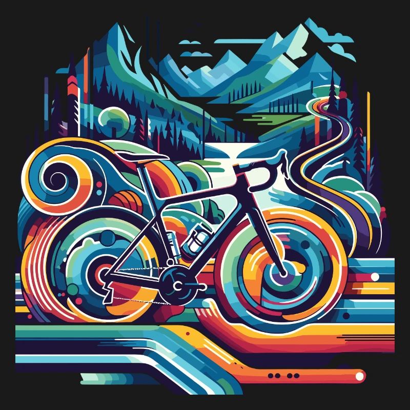Bicycle with wavy lines