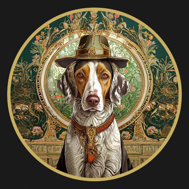 Jagdhund mit Hut