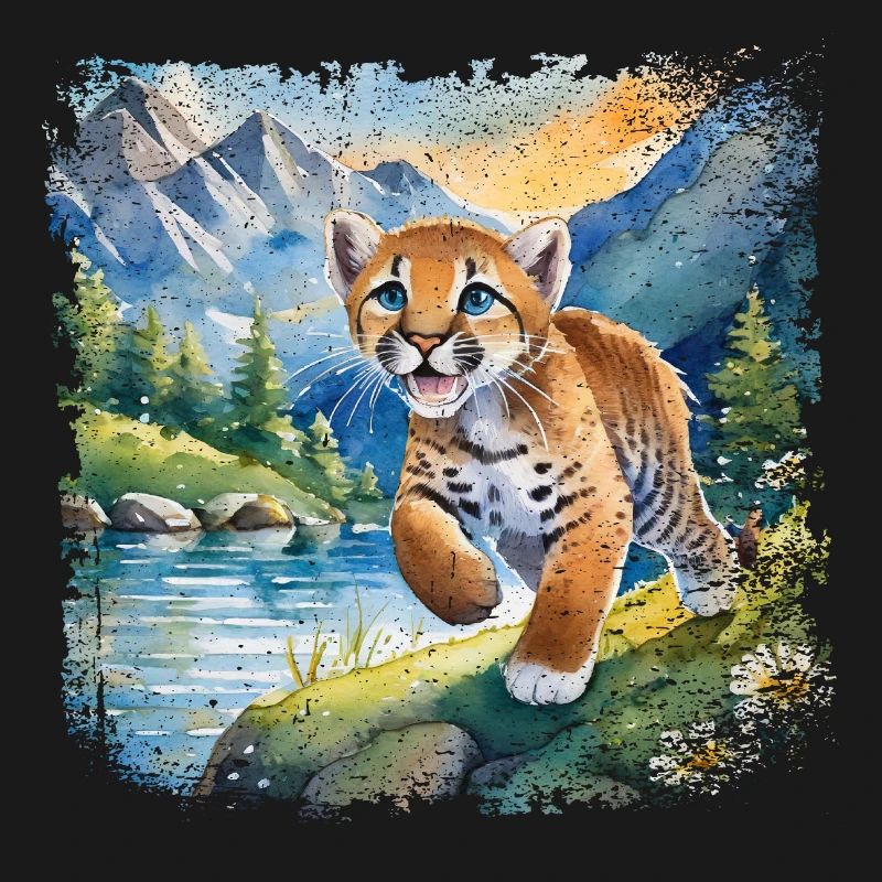 Niedlicher junger Tiger | Kinderbuchstil