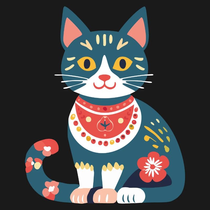 süße Folklore-Katze