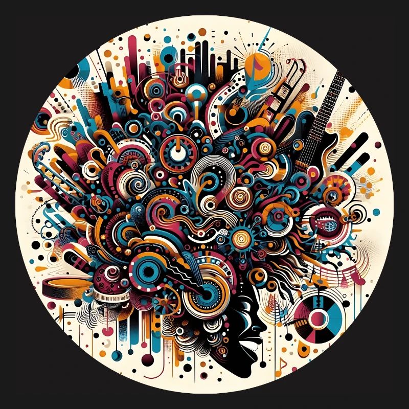 Afro Style Explosion Musicale Abstraite