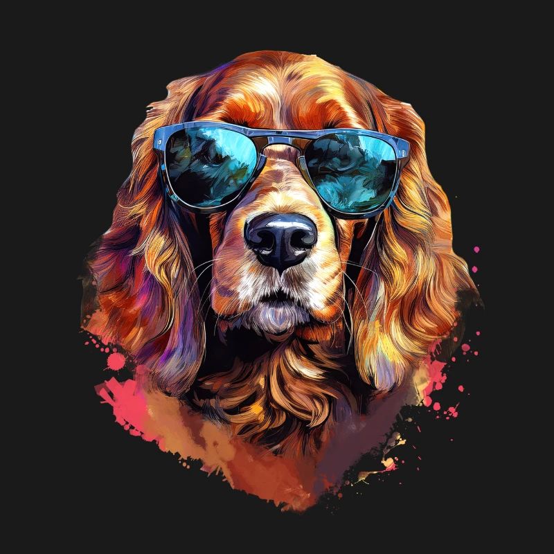 Cocker Spaniel avec lunettes de soleil