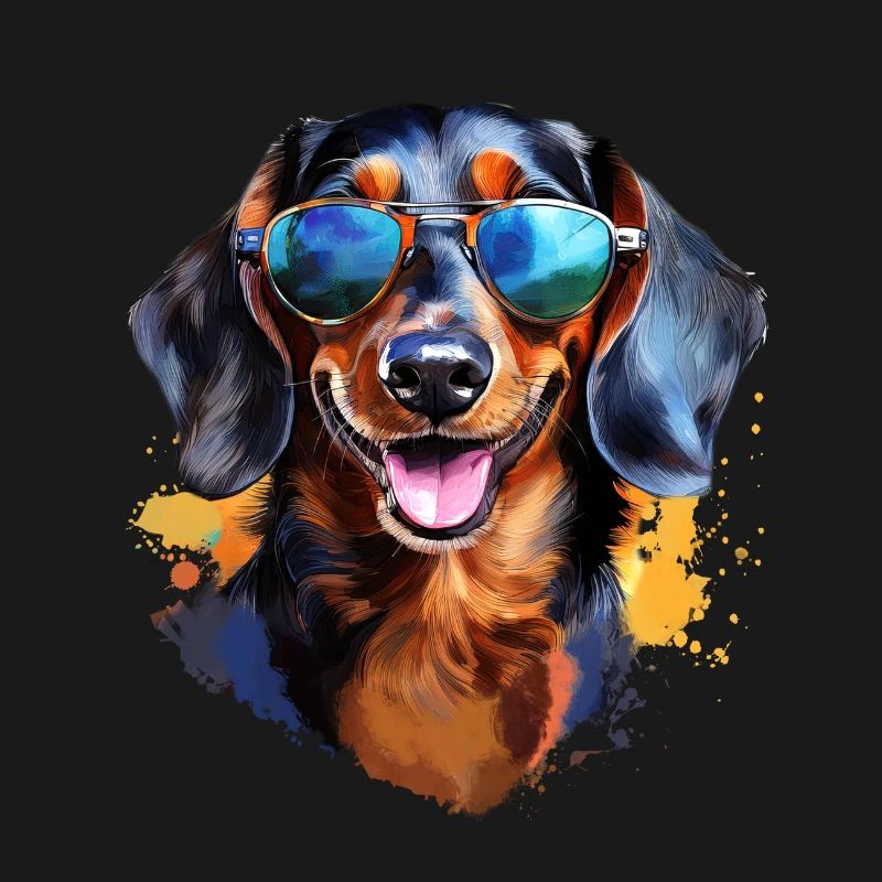 Dachshund with sunglasses