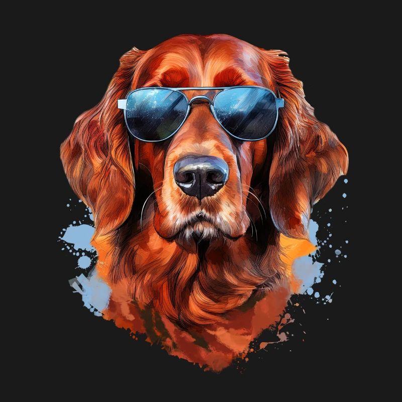 Irish Setter mit Sonnebrille