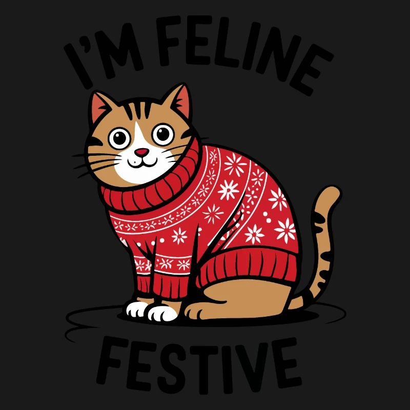 Chat festif avec pull de Noël