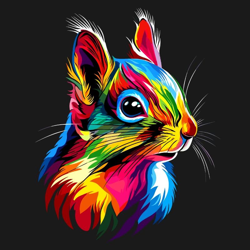 Eichhörnchen Kopfhörer Bunt Popart DJ Eichhörnchen