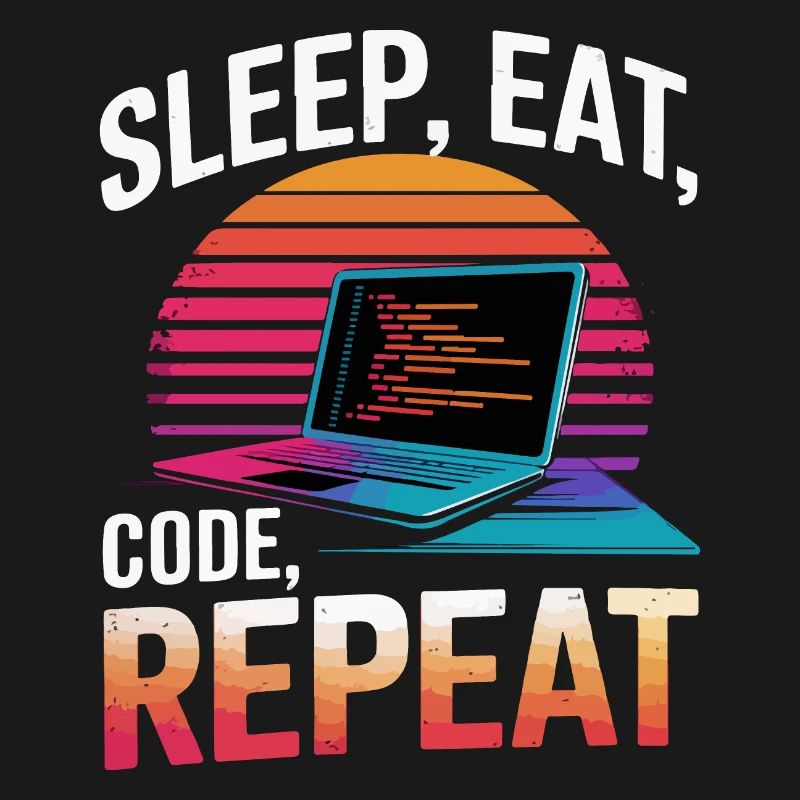 Schlaf Essen Code Wiederholen Geschenk Programmierer Entwickler