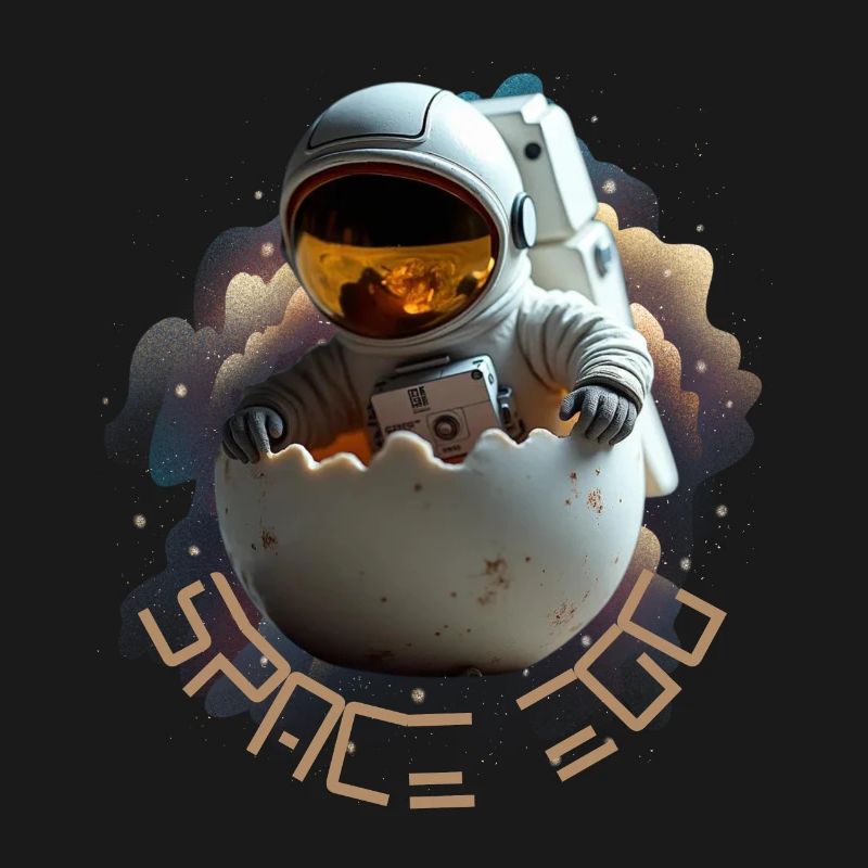 Astronaut in eggshell