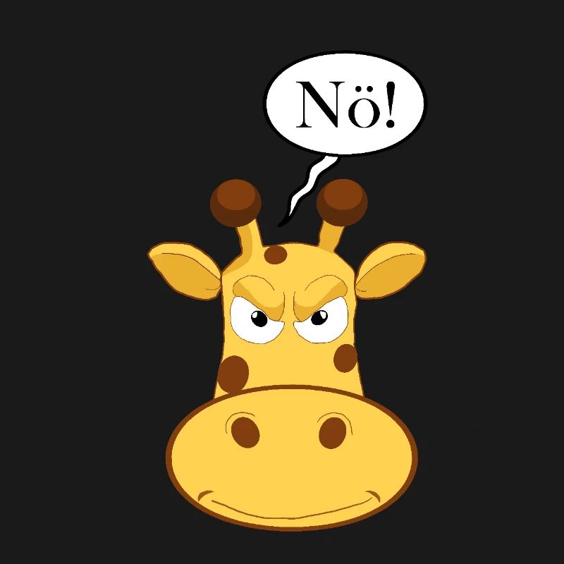 Statement Nö Giraffe, Nein Fun Comic, Einfach Nö