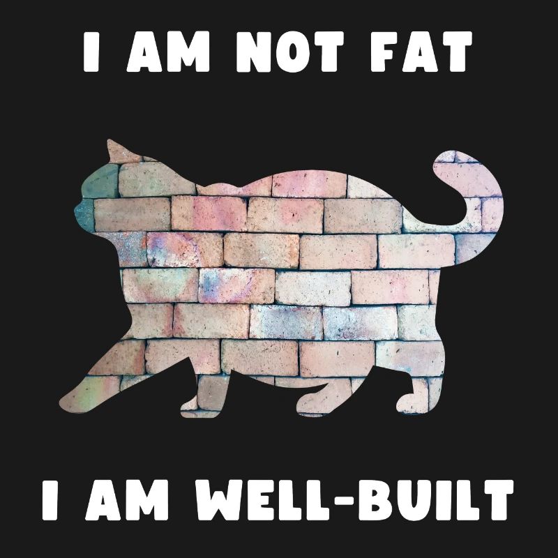 Chat bien construit - conception de silhouette de mur de briques