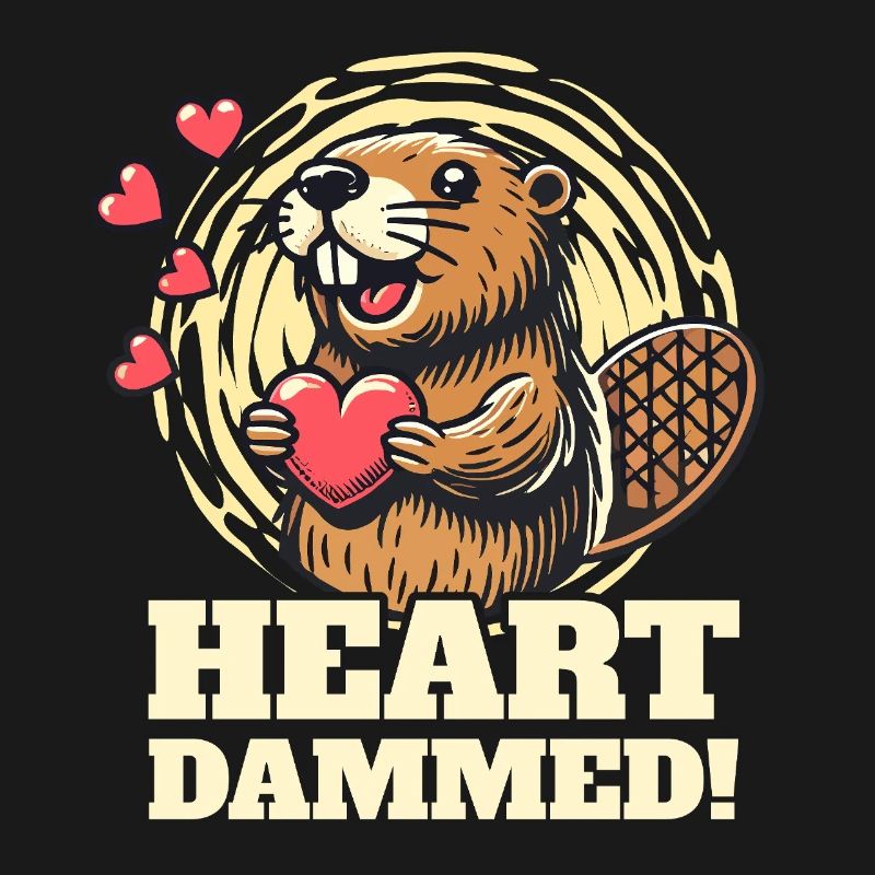 Coeur damné - Mignon design de castor pour la Saint-Valentin