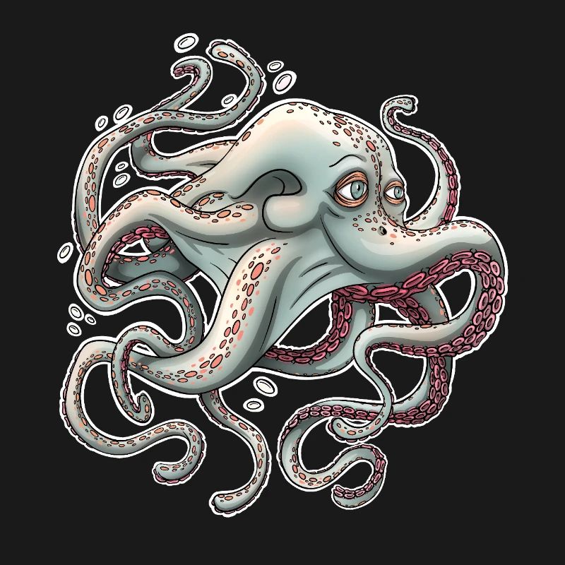 Whimsical Octopus with Dreamy Expression