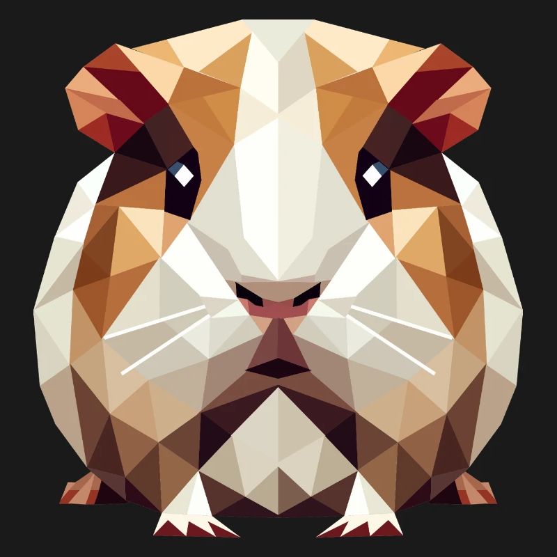 mignon cochon d’Inde dans le style low poly