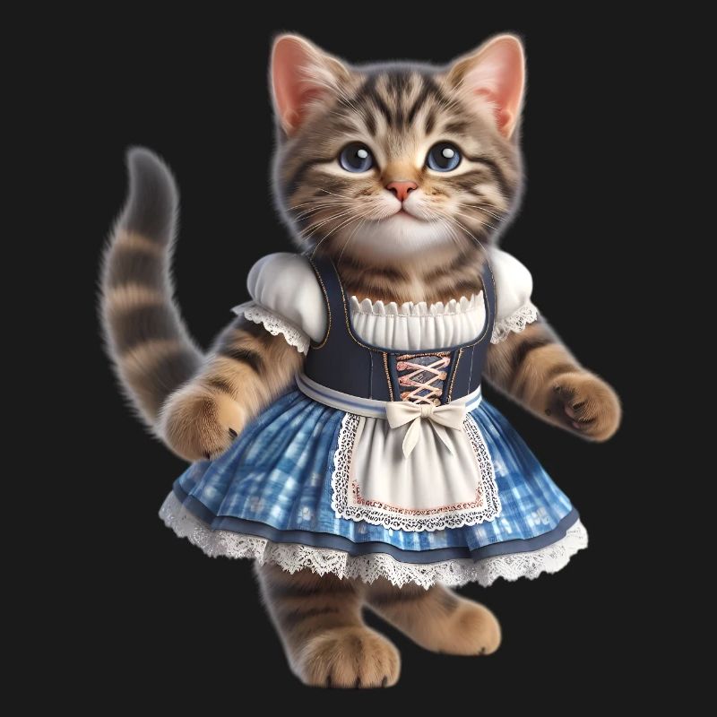Mignon petit chat en dirndl