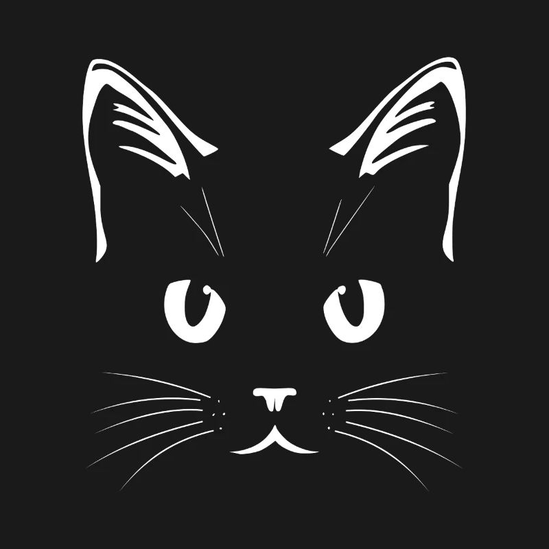 Visage de chat blanc – Conception d’art au trait