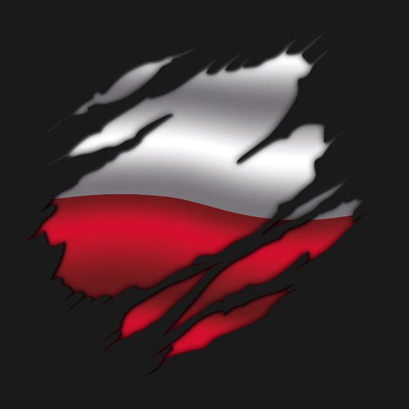Drapeau de la Pologne - Pologne - Drapeau déchiré