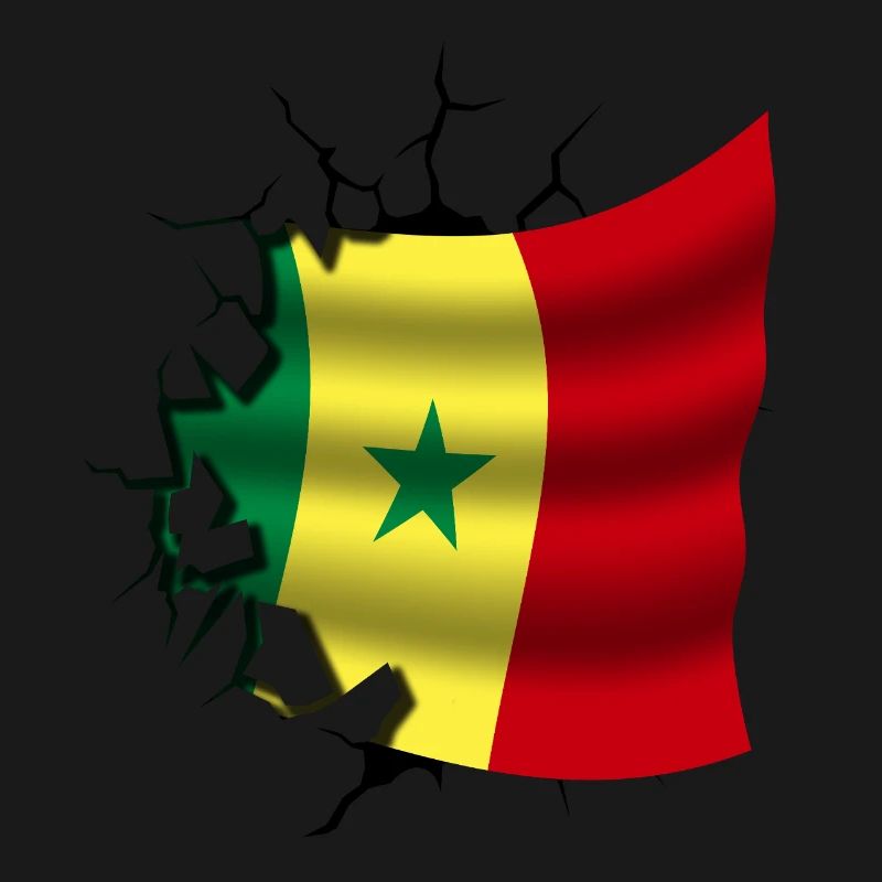 Drapeau du Sénégal - Sénégal - Drapeau Broken Design