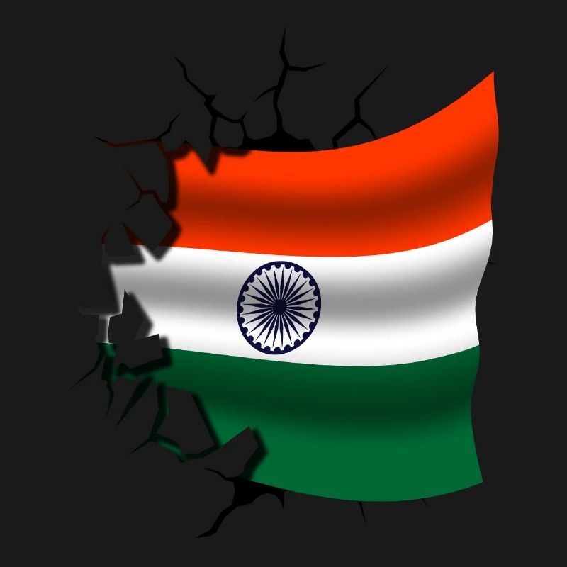 Drapeau de l’Inde - Inde - Drapeau Broken Design