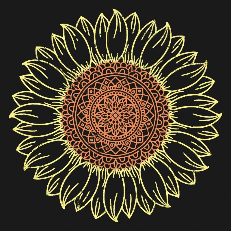 Conception complexe de mandala tournesol