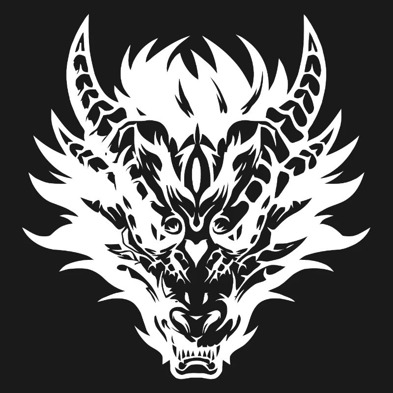 Conception complexe de masque de dragon tribal
