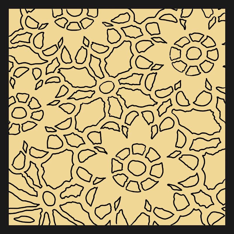Geometric floral pattern for embroidery fabrics