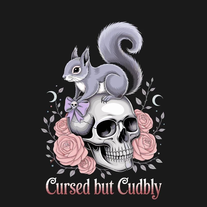  Cursed But Cudbly Gothic Eichhörnchen Schädel