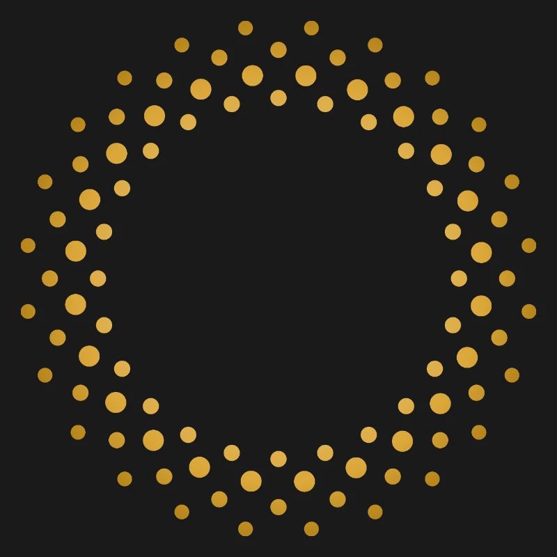 Ring-shaped, golden dot pattern