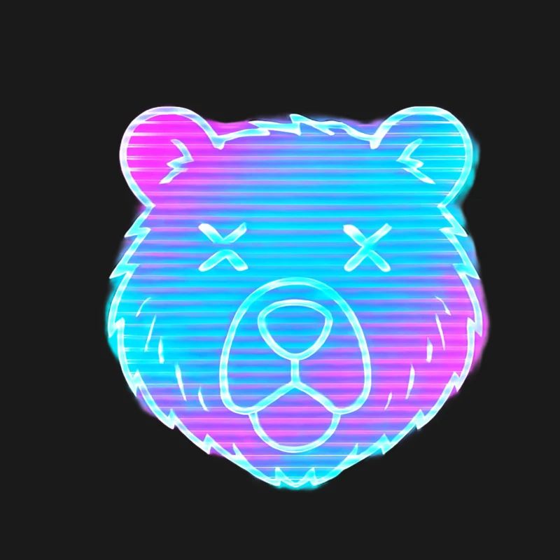 Neon Bärenkopf Gradient
