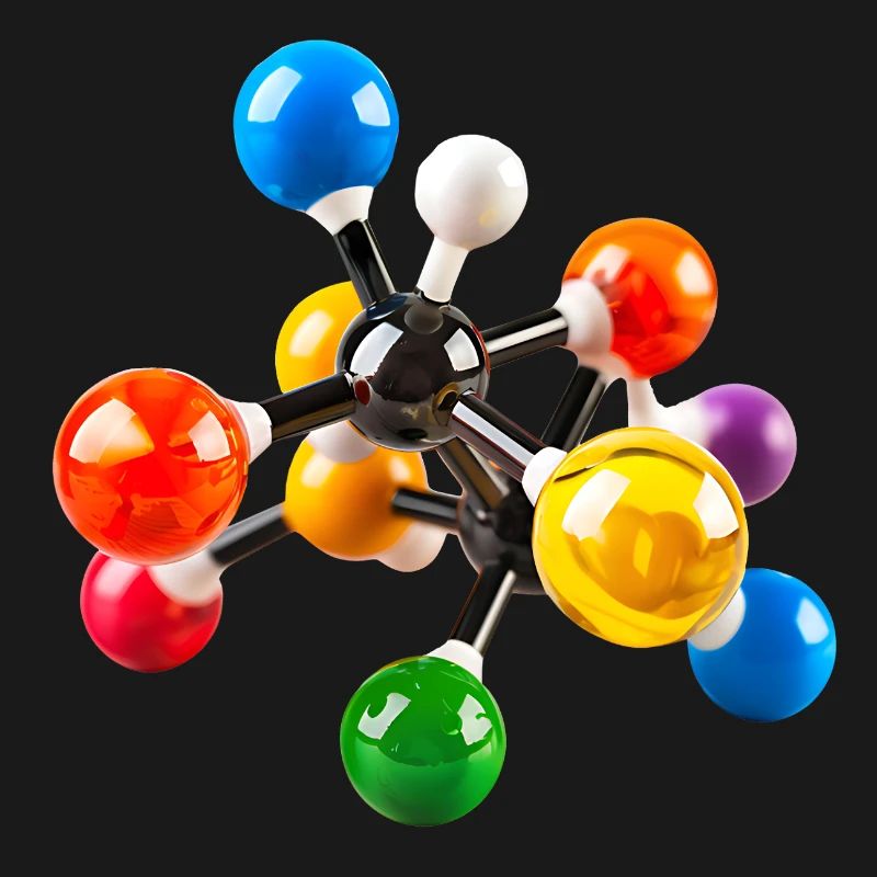 Modèle de structure moléculaire coloré