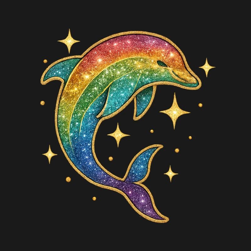 Regenbogen Delfin Sternenglitzer