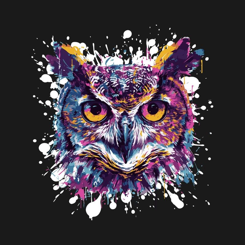 Owl Head Splatter