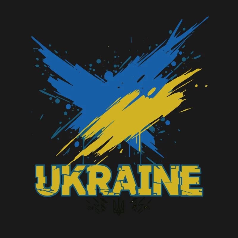 Drapeau de l’Ukraine Splash Art