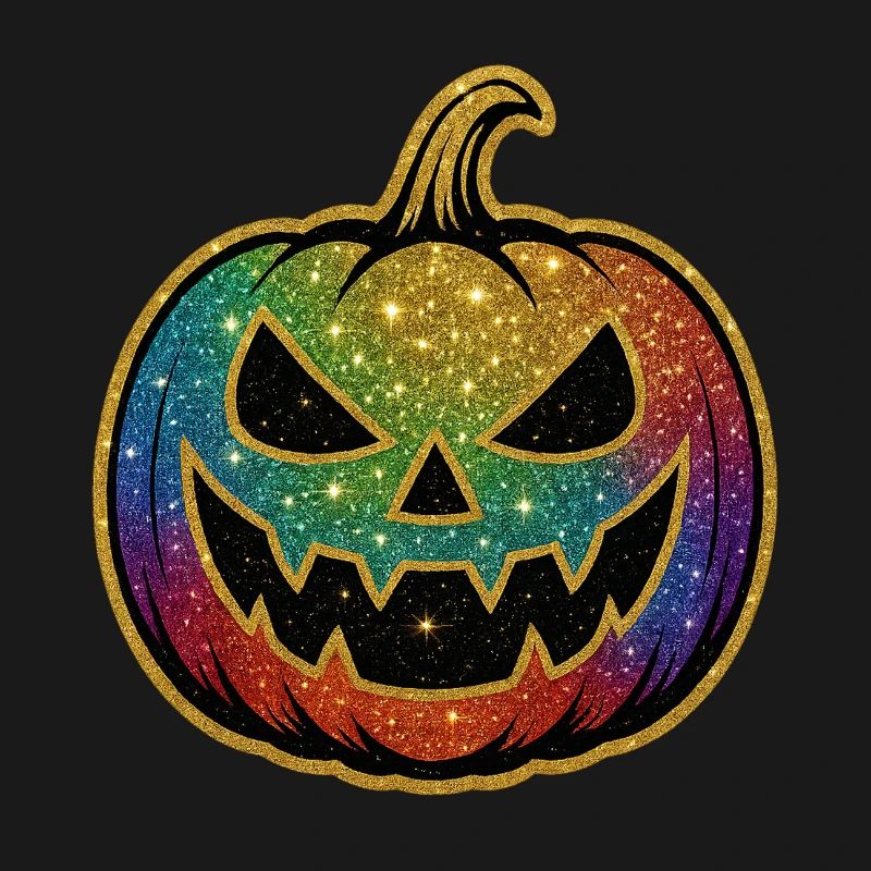 Rainbow Glitter Pumpkin