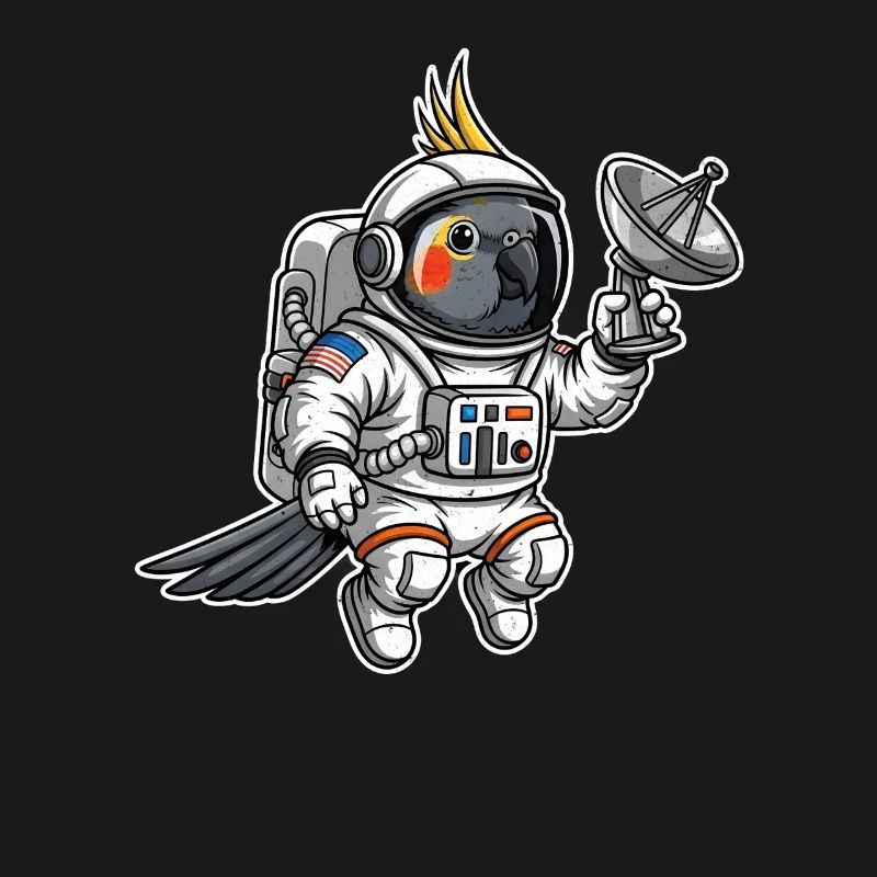oiseau de l’espace astronaute calopsitte