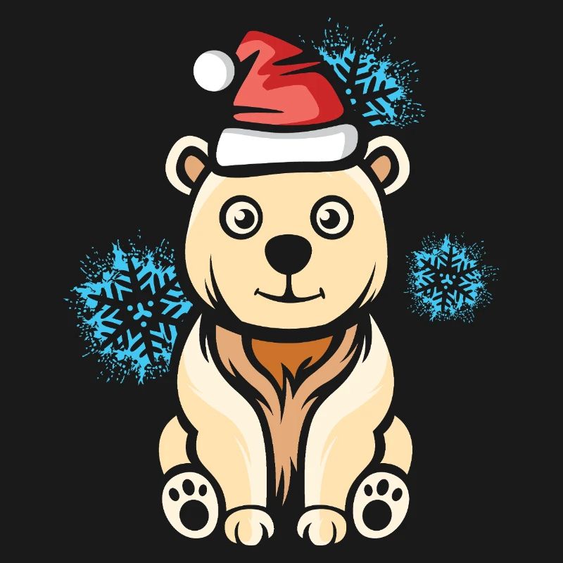 Weihnachts Eisbär mit Schneeflocken