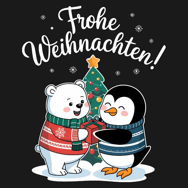 Pull de Noël Pingouin Ours Polaire Mignon Noël