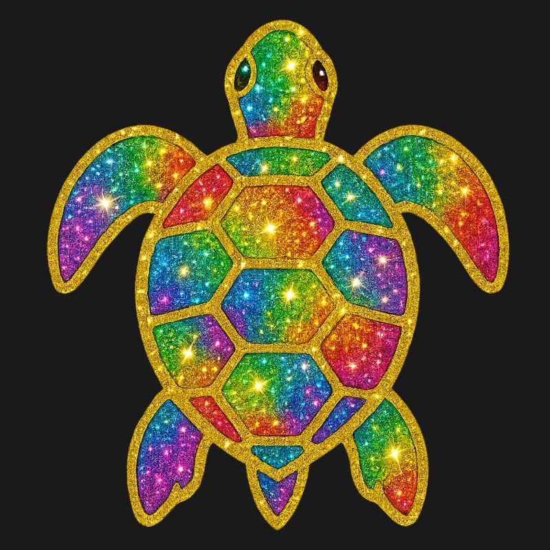 Rainbow Glitter Turtle