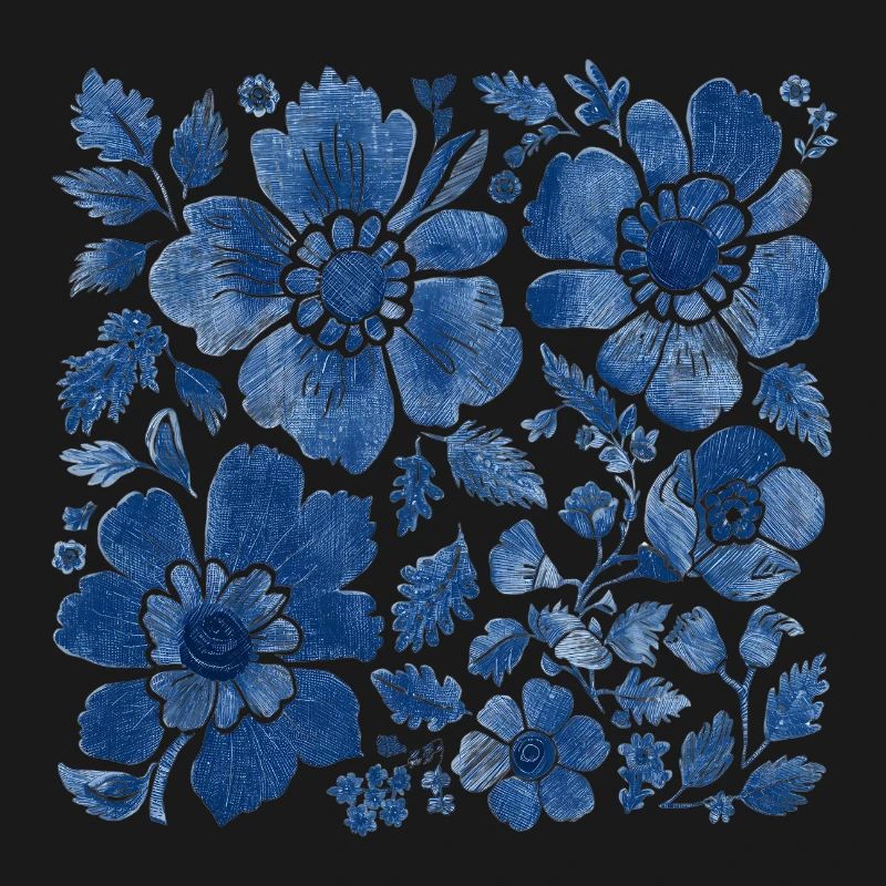 Floral pattern with denim texture – stylish design