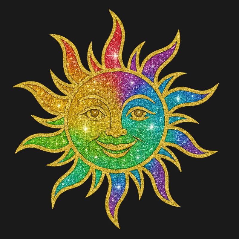 Regenbogen Sonne Glitzerstern