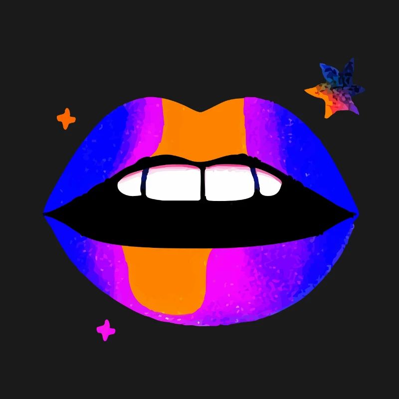 Neon Rainbow Lips