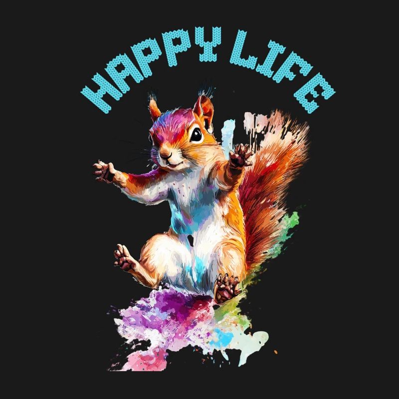 Happy Life Eichhörnchen Design