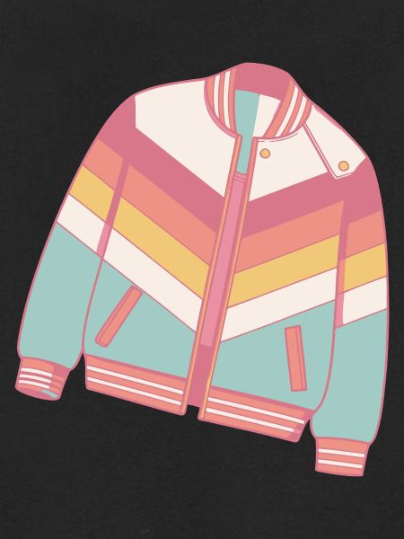 Pastellfarbene Retro-Jacke