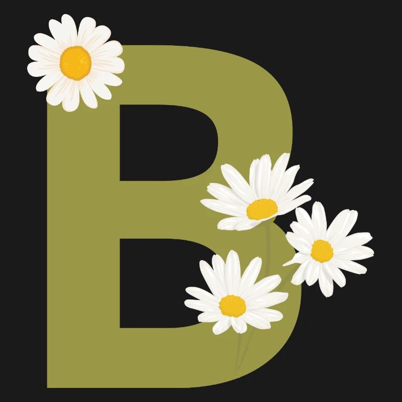 Buchstabe b grüne Gänseblümchen
